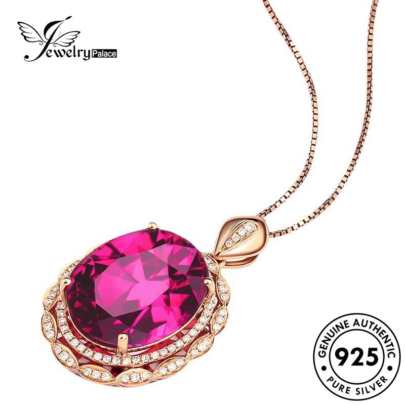 Jewelrypalace Ruby Kalung Emas Telur Asli925Bentuk Wanita Fashionable Perak N325