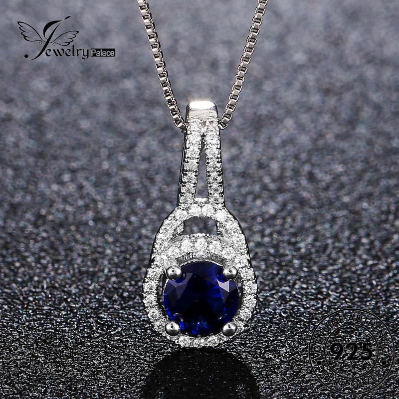 Jewelrypalace Creative Original Kalung Perak Wanita Lingkaran925 Safir N358