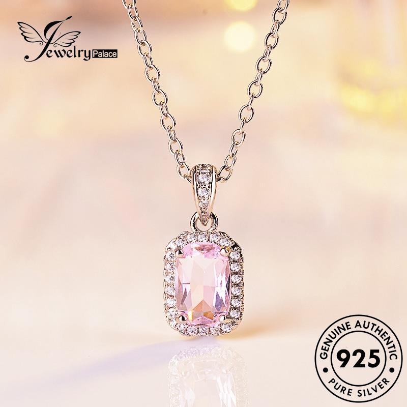 Jewelrypalace Kalung Simple Asli925 Emas Wanita Square Citrine Silver Berlian N743