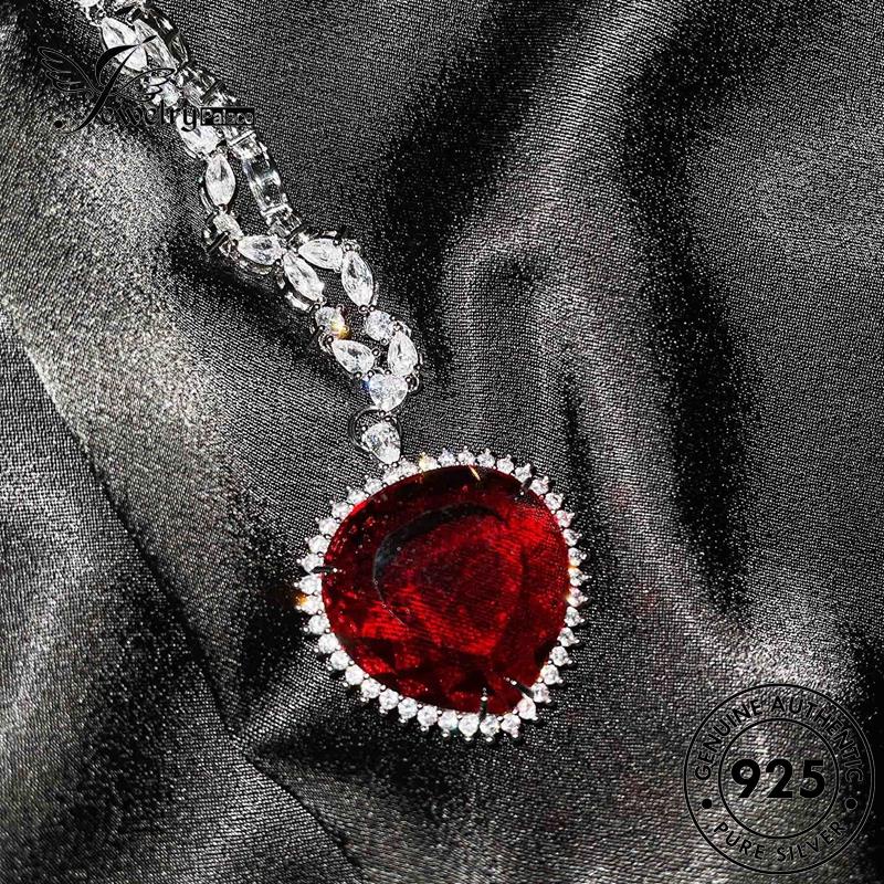 Jewelrypalace Kalung Perak Asli925 Wanita Fashion Love Emerald N950