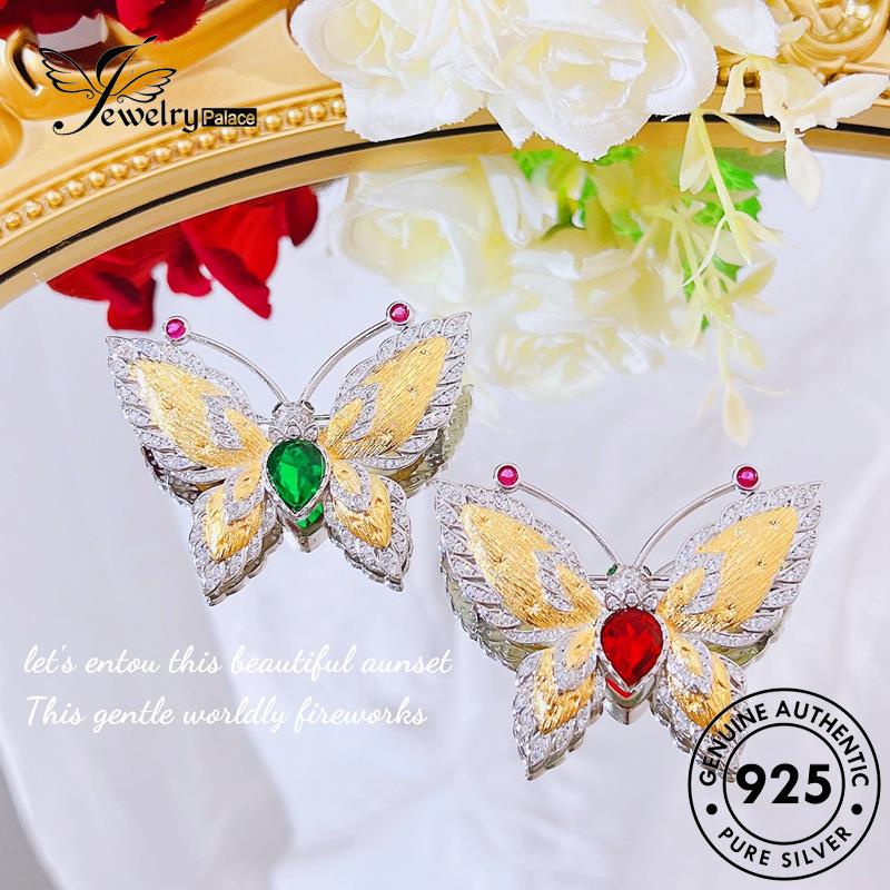 Jewelrypalace Asli925 Kalung Perak Wanita Emerald Butterfly Fashion N1132