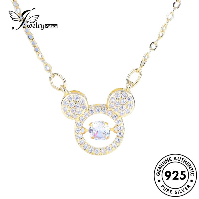 Jewelrypalace Kalung Perak Moissanite Mouse925Asli Fashion Berlian Mickey Wanita N1173