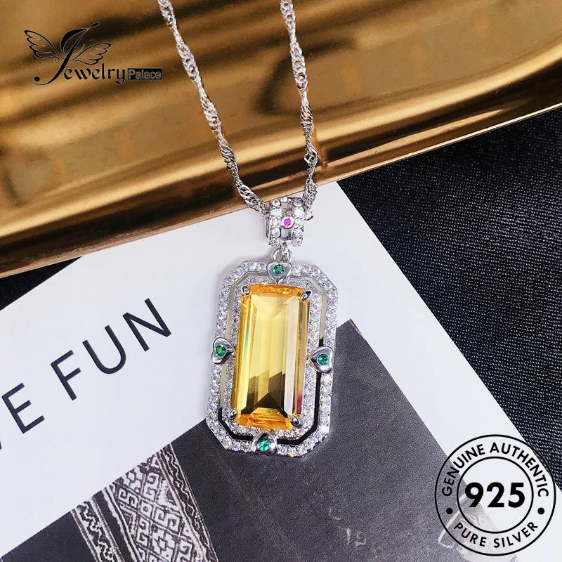 Jewelrypalace Kalung Fashion Perak Strip Citrine Asli Wanita925 N1196