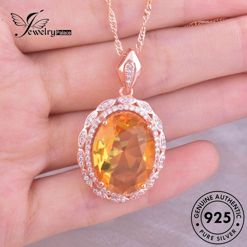 Jewelrypalace Citrine Wanita Perak925 Kalung Fashion Rejeki Asli N1218