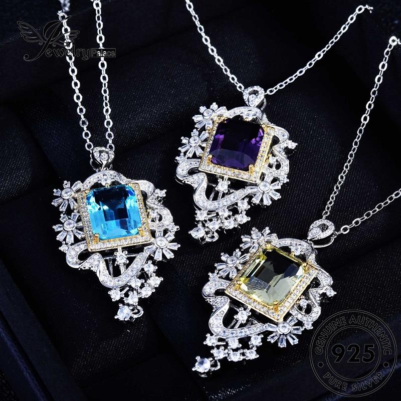 Jewelrypalace 925wanita Asli Kalung Safir Fashion Perak Hollow N1278