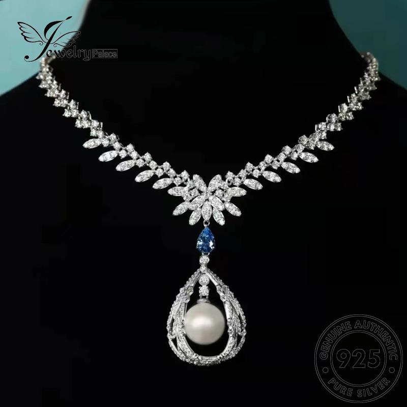 Jewelrypalace925 Kalung Berlian Mewah Wanita Silver Moissanite Original N1315