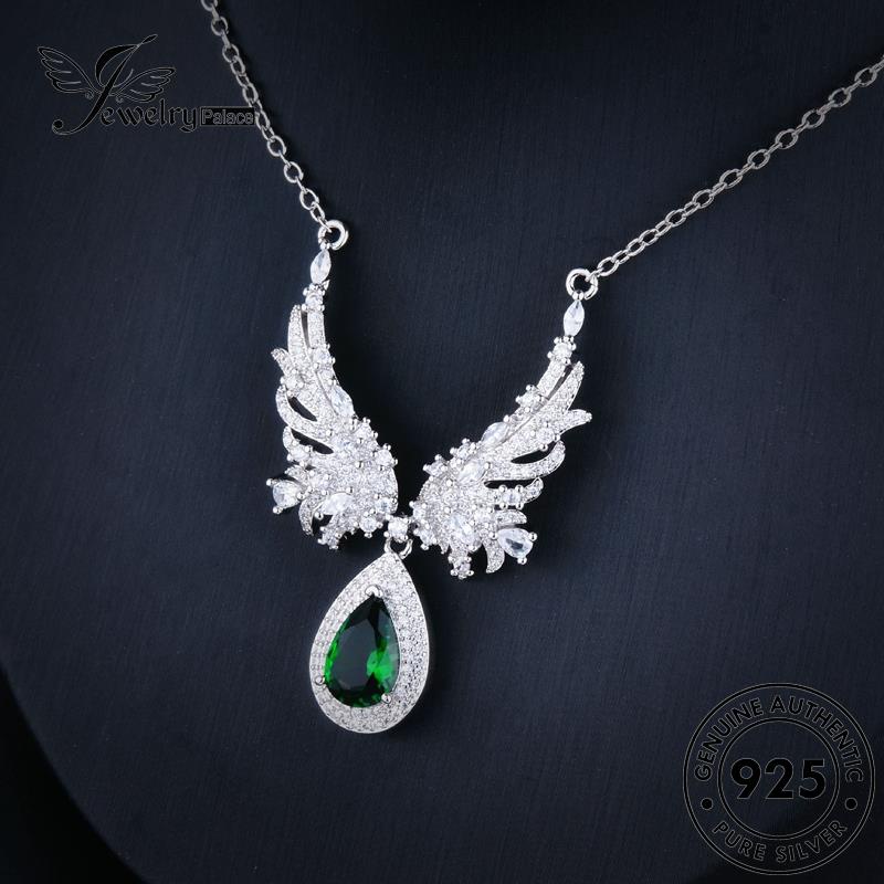 Jewelrypalace Wanita Emerald Asli Perak925 Kalung Sayap Modis N1339