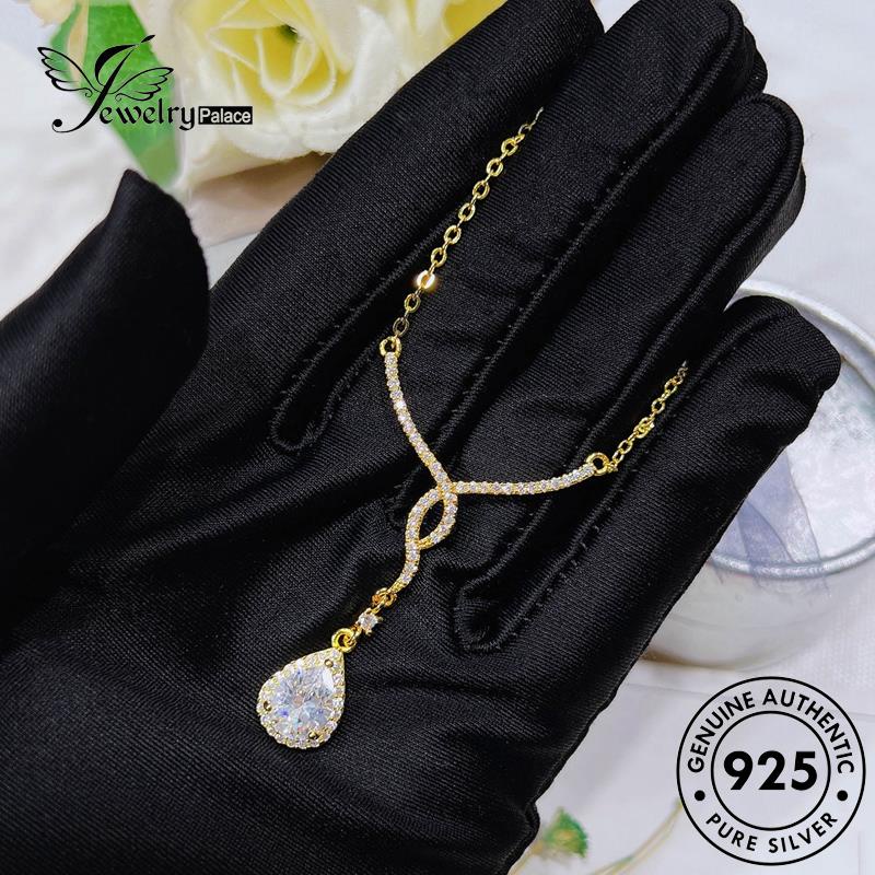 Jewelrypalace Sayap Fashion Emas Malaikat Perak Wanita925 Asli Kalung Berlian Moissanite N1342