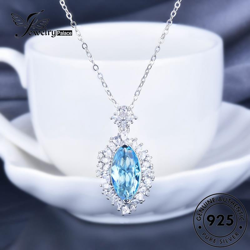 Jewelrypalace Sapphire925 Perak Kuda Asli Wanita Kalung Fashionable Mata N1411