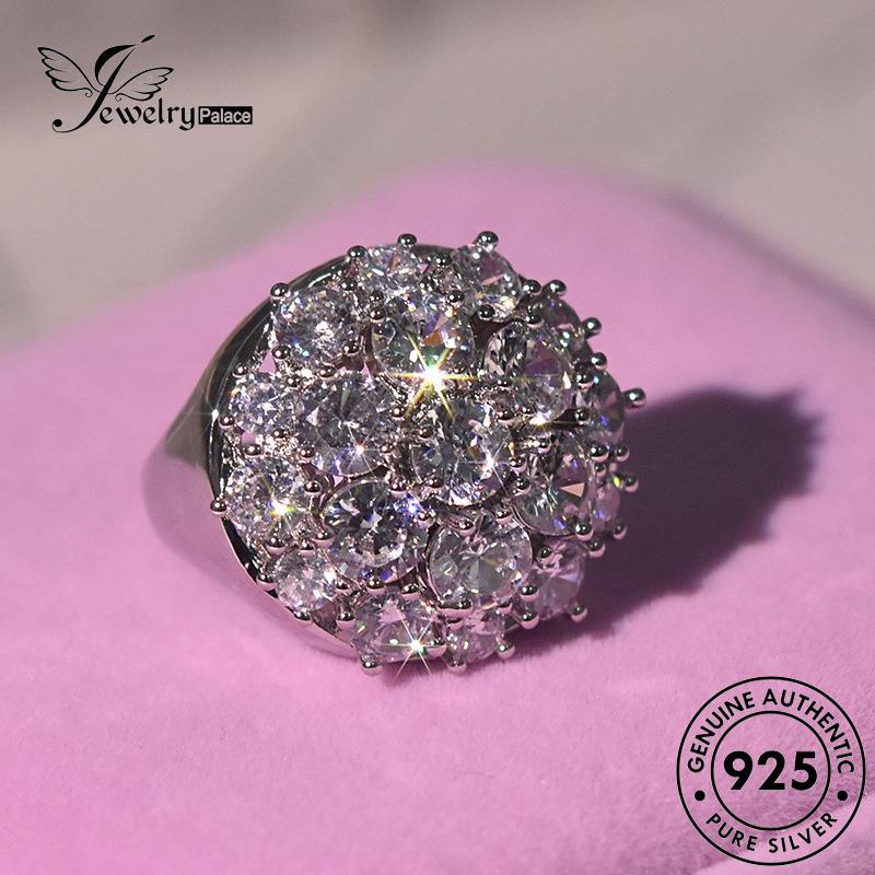 JEWELRYPALACE Moissanite Flowers korea Asli Fashion 925 Original Nikah Wanita Murni Sterling Aksesori Silver Silver Gold Perhiasan Kawin Cincin Perak Diamond R104