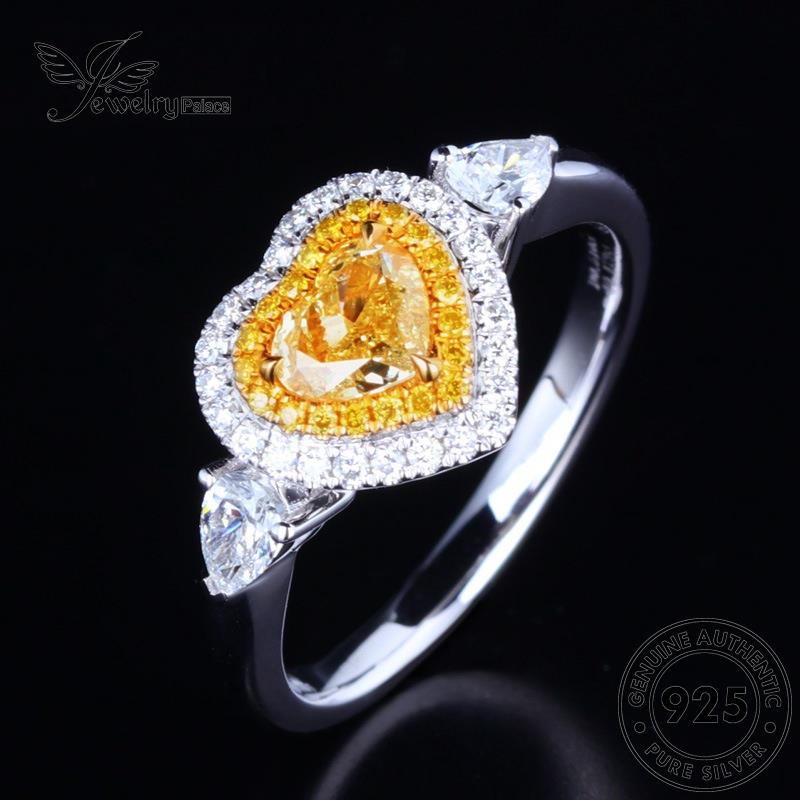 JEWELRYPALACE Murni Perhiasan Sterling Love Perak Citrine Kawin Wanita Cincin korea Silver Nikah 925 Silver Original Aksesori Asli Classic R574