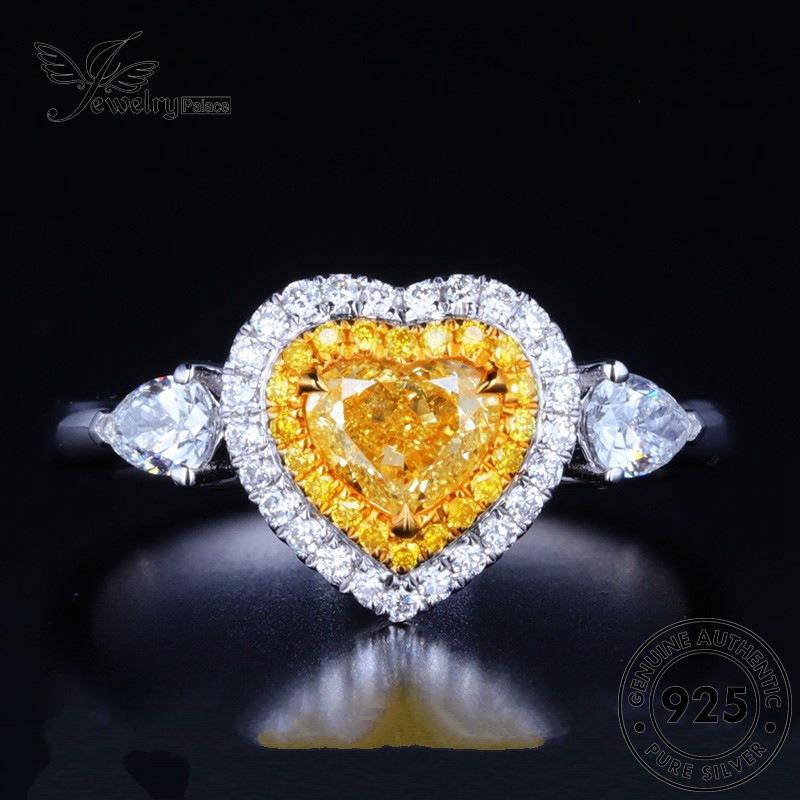 JEWELRYPALACE Murni Perhiasan Sterling Love Perak Citrine Kawin Wanita Cincin korea Silver Nikah 925 Silver Original Aksesori Asli Classic R574