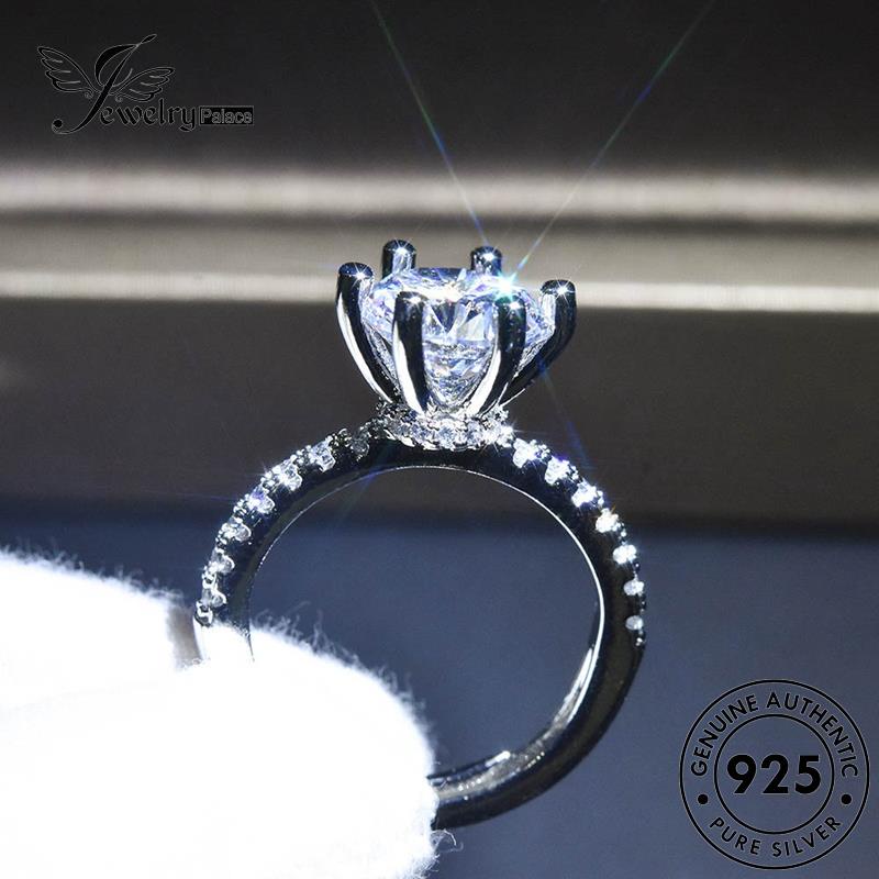 JEWELRYPALACE And Simple Silver Kawin Perhiasan Original Sterling 925 Silver Nikah Perak korea Asli Moissanite Cincin Hearts Aksesori Murni Diamond Wanita Arrows R627