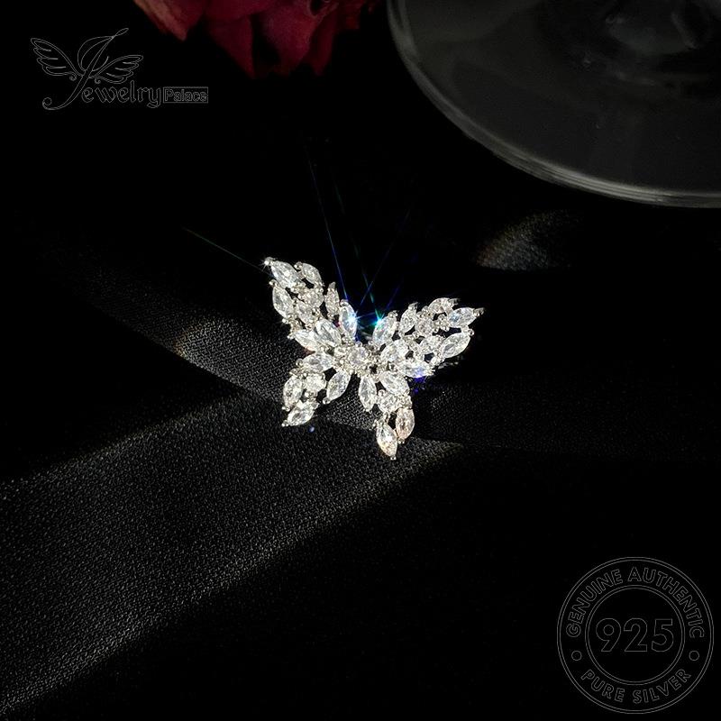 JEWELRYPALACE Butterfly Moissanite Temperament Perak Asli Murni Diamond Silver Aksesori Kawin Cincin Silver Perhiasan Sterling 925 Nikah Original korea Wanita R791