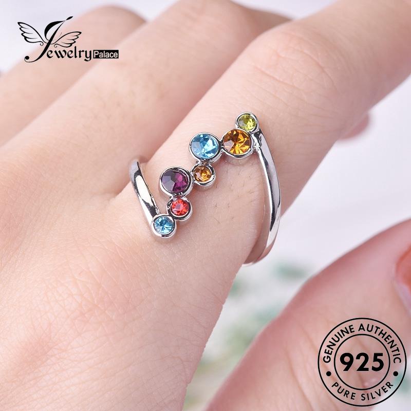 JEWELRYPALACE Murni Perhiasan Nikah 925 Cincin Silver Aksesori Sterling Citrine Kawin Silver Asli korea Wanita Perak Original Creative Color R829