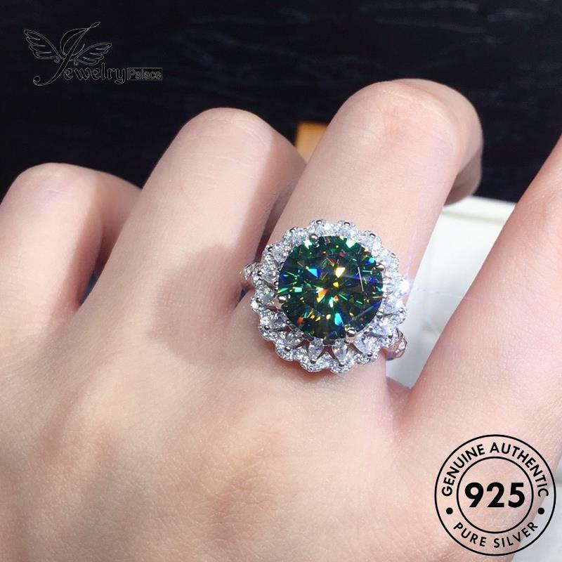 JEWELRYPALACE Emerald Perhiasan Gold Murni Perak Aksesori Original Personality Asli Silver Wanita Nikah Kawin 925 Silver korea Cincin Sterling Round R1932