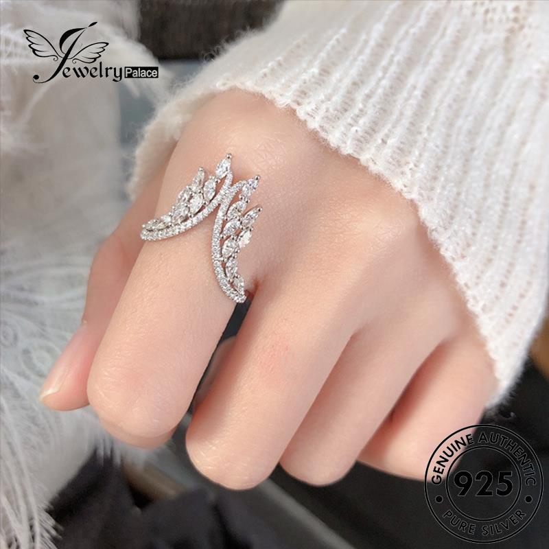 JEWELRYPALACE V korea Asli Big Simple Perhiasan Kawin Original Silver Sterling Cincin Murni Wanita Moissanite Nikah Aksesori 925 Perak Diamond Silver R1959