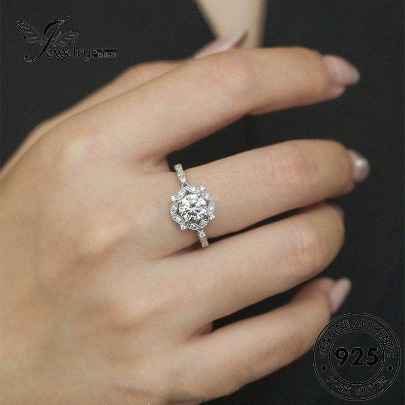 JEWELRYPALACE Nikah Silver 925 Perhiasan Cincin korea Sterling Moissanite Perak Asli Creative Pool Wishing Kawin Wanita Murni Original Diamond Silver Aksesori R1988