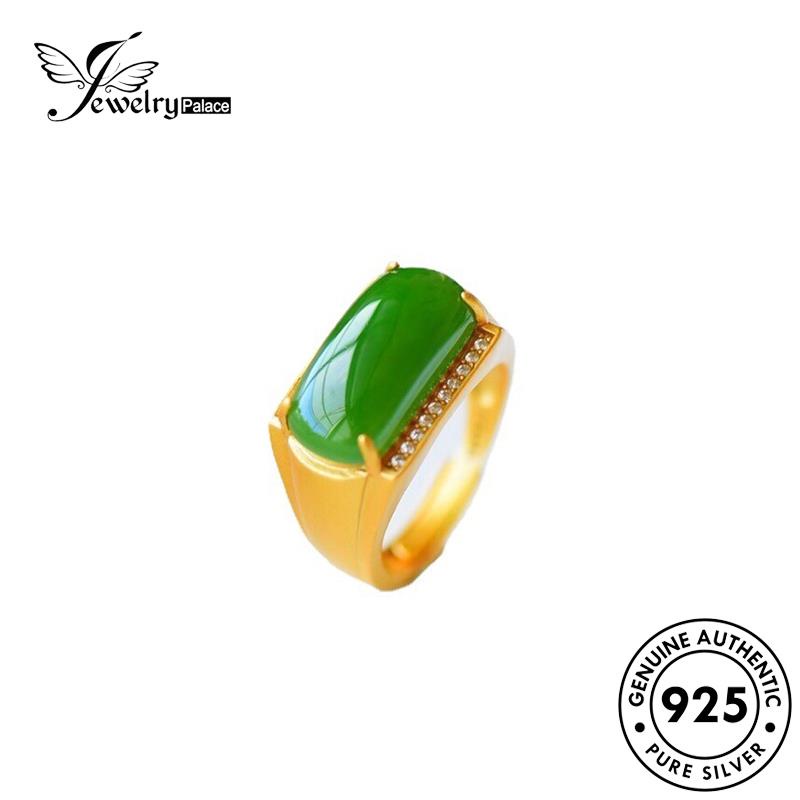 Jewelrypalace Cincin Perak Giok Kotak925 Wanita Kreatif Asli R2054