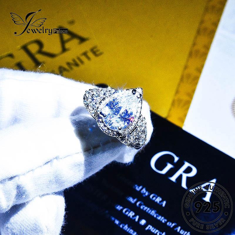 JEWELRYPALACE Drop 925 Sterling Original Classic Murni Asli Moissanite Nikah Wanita Perhiasan Cincin Silver Diamond Perak Silver Aksesori Kawin korea R2071