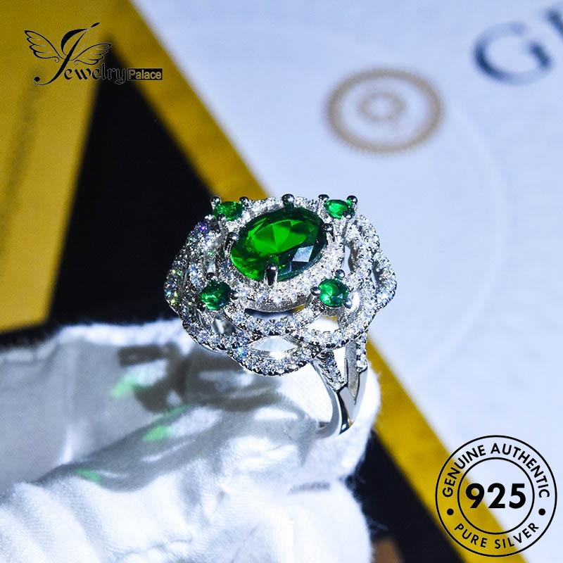 JEWELRYPALACE Creative Original Aksesori Nikah Asli Perhiasan Perak 925 Flowers Cincin Murni Silver Silver Kawin Emerald Sterling korea Wanita R2004