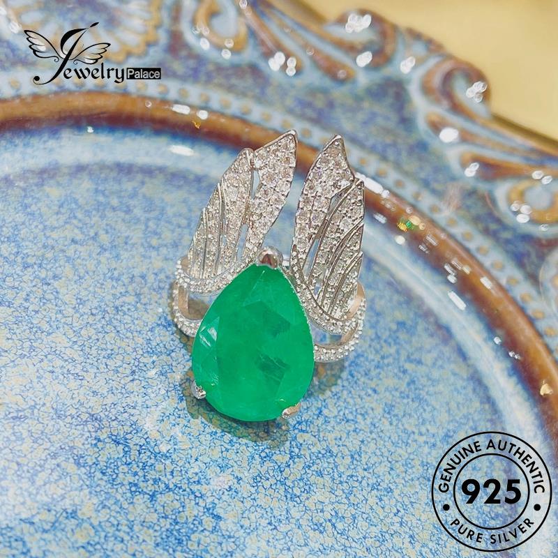 JEWELRYPALACE Emerald Sterling Aksesori 925 Silver Perak Nikah Asli Murni Wanita Vintage Cincin Wings korea Kawin Perhiasan Original Silver Angel R2119