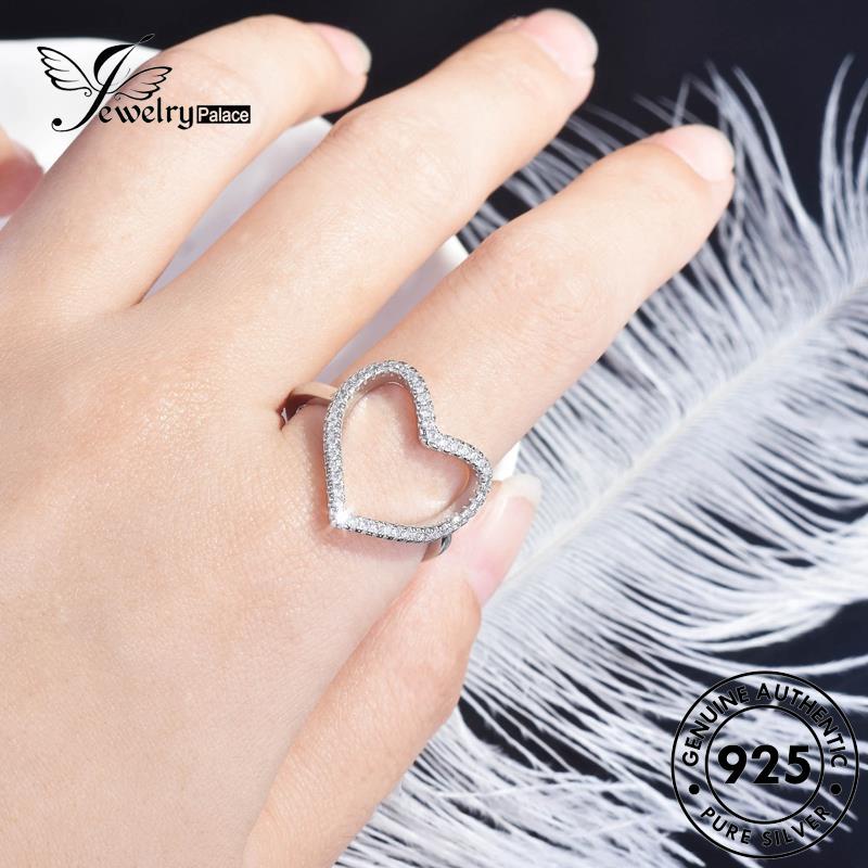 JEWELRYPALACE Silver Creative Cincin Nikah Asli Original Aksesori Diamond Moissanite 925 korea Wanita Murni Silver Kawin Perhiasan Perak Love Sterling R2169