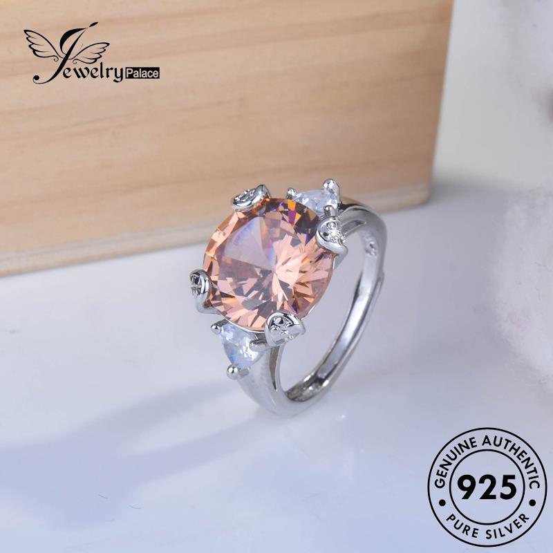 JEWELRYPALACE Sterling Perak Silver Cincin Asli Perhiasan Original Silver korea Vintage Aksesori Citrine Murni Wanita 925 Nikah Flower Kawin R2147