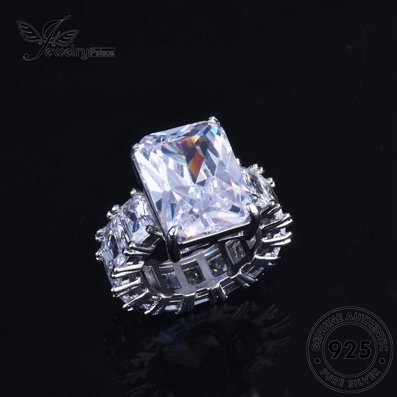 JEWELRYPALACE Aksesori Original Wanita Perak 925 Silver Kawin Cincin Moissanite Nikah Simple Sterling Asli korea Perhiasan Square Diamond Silver Murni R2212