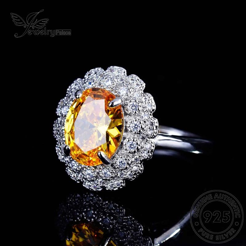 JEWELRYPALACE korea Sapphire Silver Sterling Kawin Silver Aksesori Cincin Murni Wanita Original Personality Perhiasan Nikah Oval 925 Asli Perak R2221