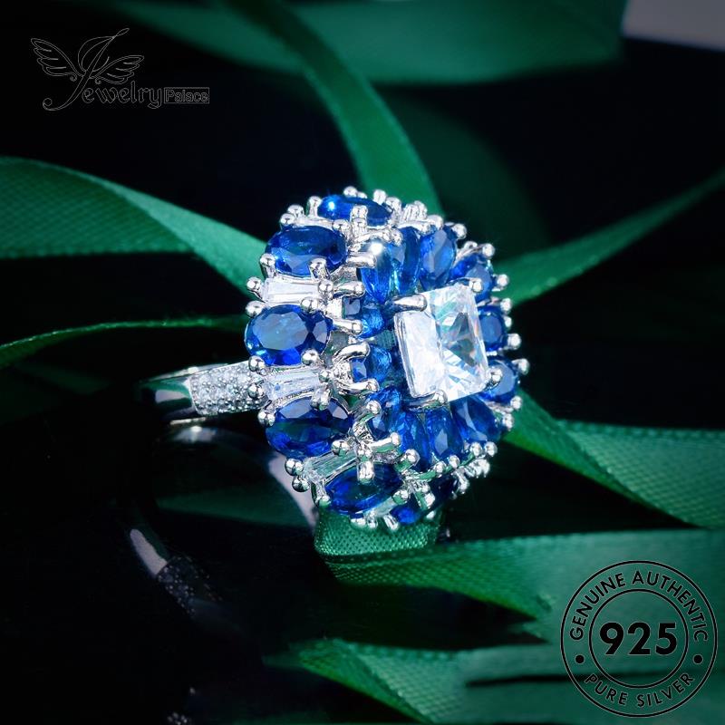 JEWELRYPALACE Original Silver Wanita Silver Sapphire Kawin Murni Sterling Nikah Aksesori Perak Individual Asli korea Perhiasan Cincin Cornflowers 925 R2364