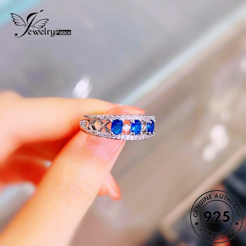 JEWELRYPALACE Aksesori Classic Sterling Murni Perak Sapphire korea Cincin 925 Asli Silver Kawin Nikah Wanita Solo Perhiasan Original Silver R2383