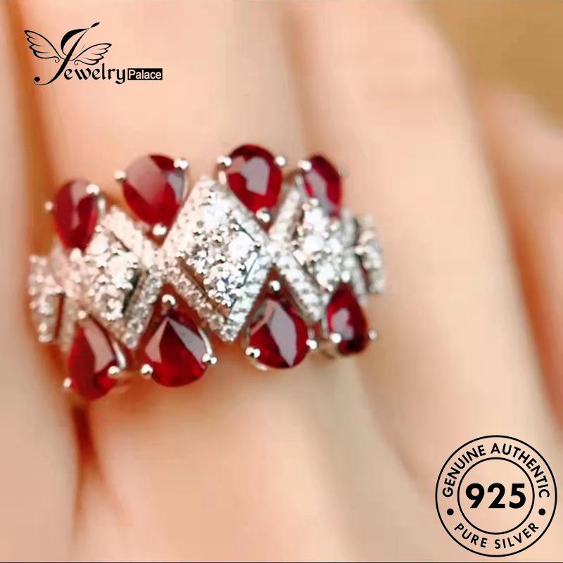 JEWELRYPALACE Silver Sterling Aksesori Murni Wanita Original Silver Asli Kawin 925 Cincin Ruby Nikah Luxurious Perak korea Perhiasan R2415