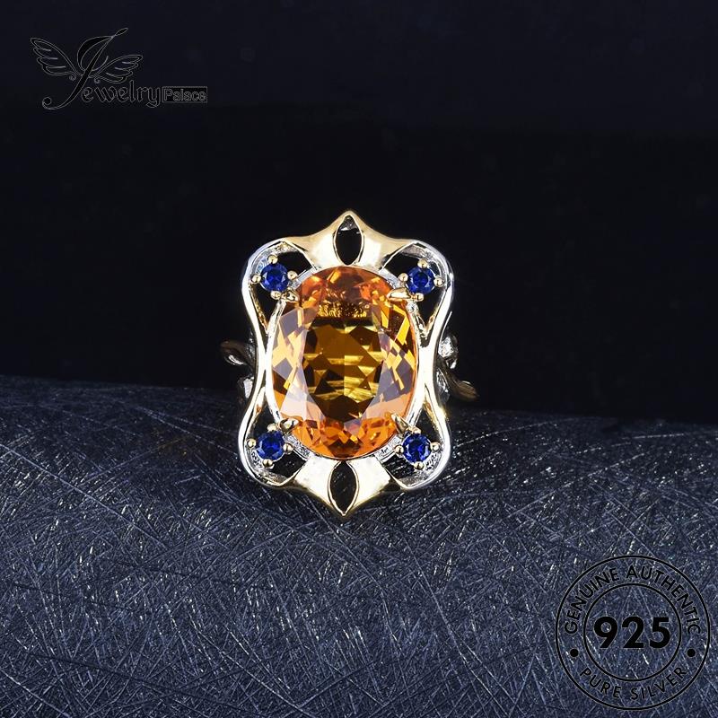 JEWELRYPALACE Style Aksesori Murni Retro Asli Perhiasan Court Perak Nikah Citrine 925 Kawin Silver korea Wanita Sterling Silver Original Cincin R2501