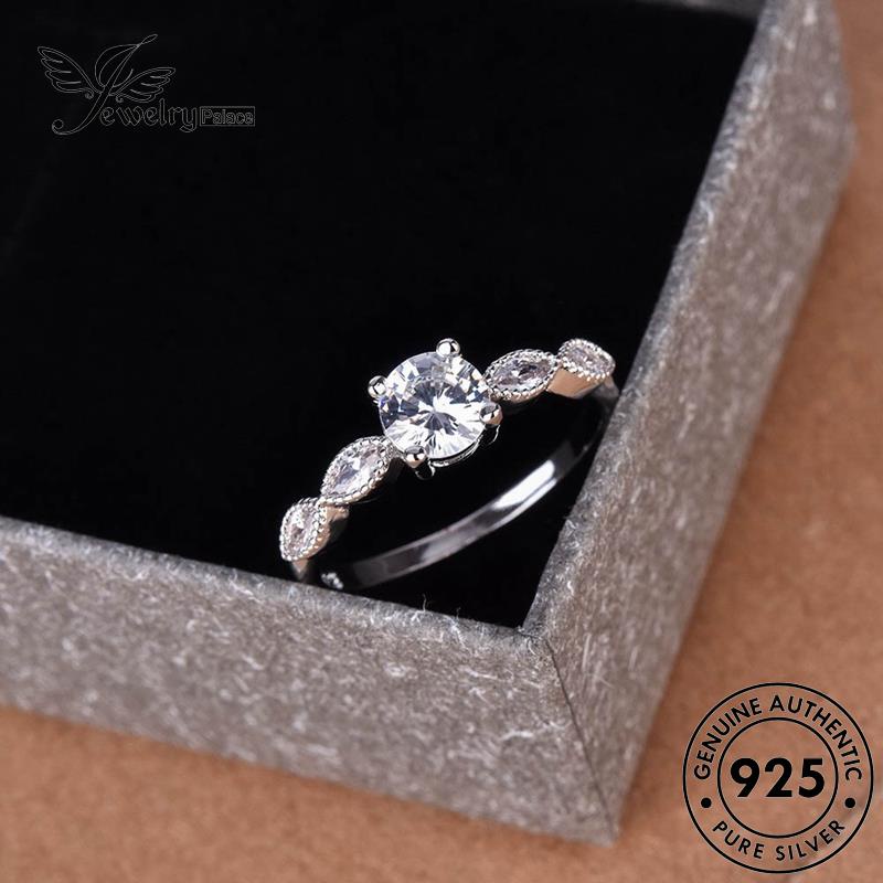 JEWELRYPALACE Silver Wanita Square Nikah Aksesori Perhiasan Exquisite Sterling Aquamarine Murni Asli Kawin Perak korea 925 Original Silver Cincin R2565