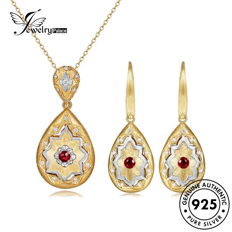 Jewelrypalace Set Wanita925 Perak Asli Temperamen Kalung S191