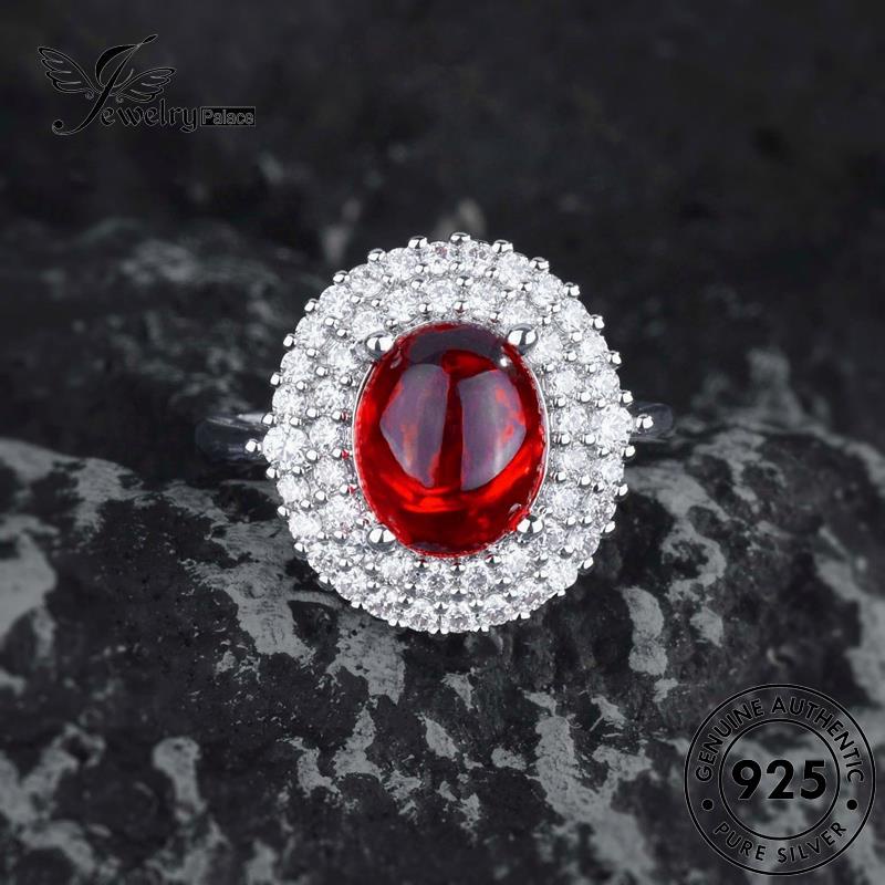 Jewelrypalace Exquisite Ruby925Bentuk Wanita Perak Telur Asli Kalung Set S201