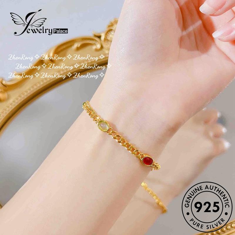 Jewelrypalace Original Kalung Ruby925 Perak Wanita Mewah Set Warna S222