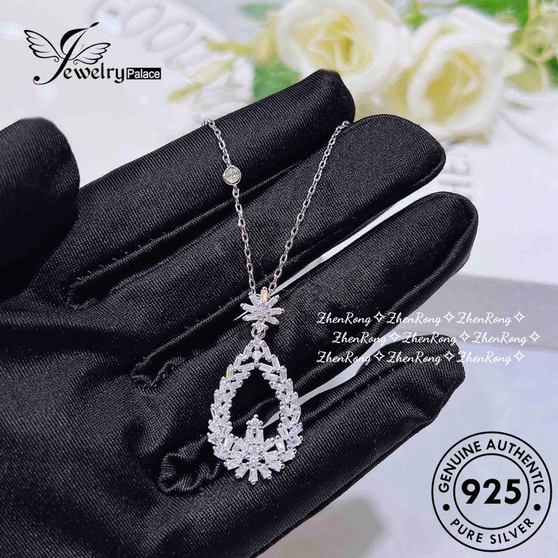 Jewelrypalace Asli Moissanite925 Perak Berlian Kalung Wanita Mewah Set S269