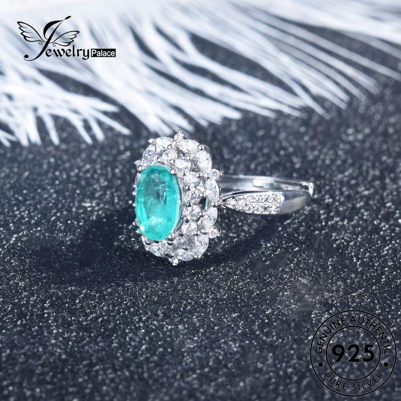 Jewelrypalace Mulia Asli Aquamarine Kalung Perak Wanita925 Set Renda S363