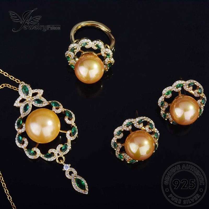 Jewelrypalace Asli925 Set Wanita Kalung Mutiara Mewah Silver S417