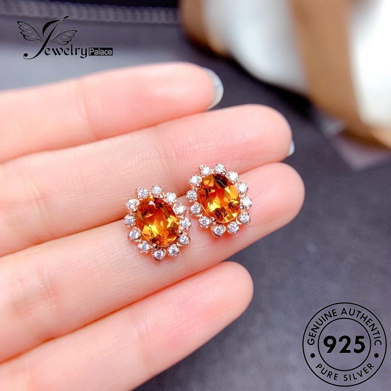 Set Tempat Perhiasan Kalung Perak Emas Keberuntungan925 Kristal Wanita Asli S438