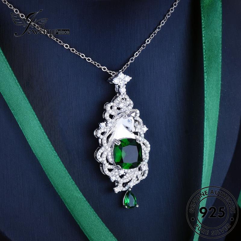 Jewelrypalace Kalung Kepala Kuda925 Set Perak Asli Wanita Emerald S454