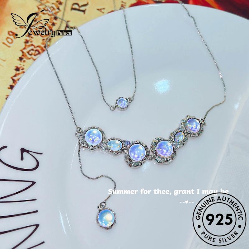 Jewelrypalace Kalung Asli Kreatif Moonstone Lava Set Perak925 Wanita S546