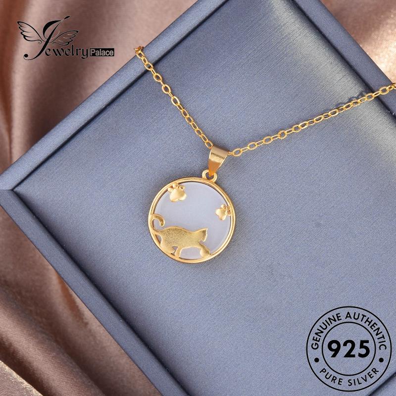 Jewelrypalace Personalized Jade Set Kalung Kucing Perak925 Cakar Wanita Asli S551
