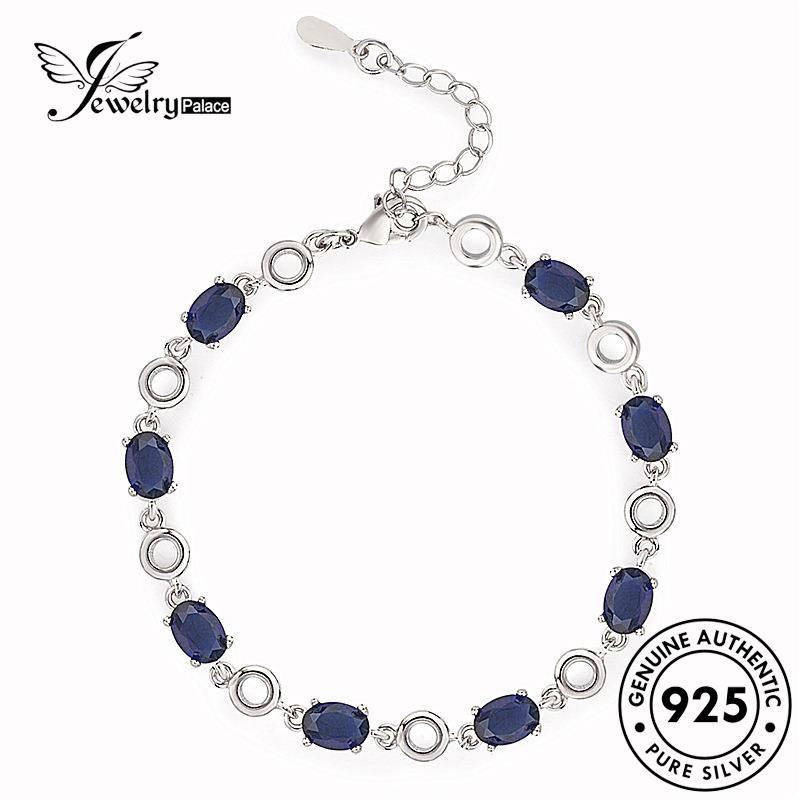 Jewelrypalace Asli Bentuk Gelang Wanita Fashionable Perak925Telur Safir B393