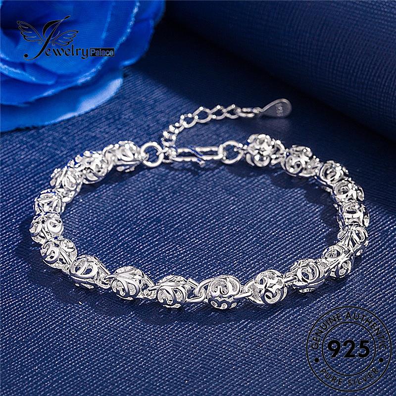 Jewelrypalace Fashion Hollow925 Wanita Gelang Bola Perak Asli B436