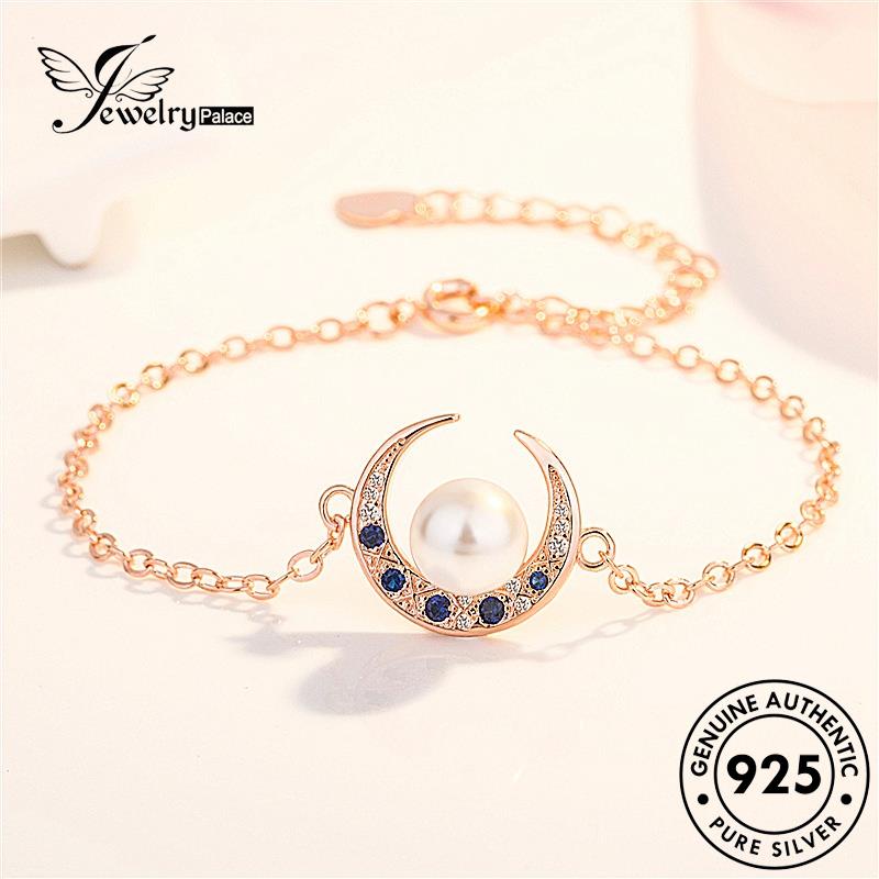 Jewelrypalace Versi Emas Gelang925 Mutiara Wanita Perak Bulan Asli Korea The B526