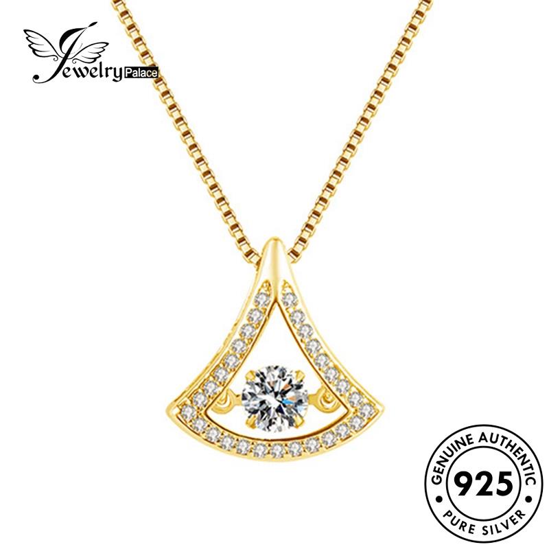 Jewelrypalace Moissanite Exquisite Perak Emas Berlian Asli925 Wanita Kalung Rok N116