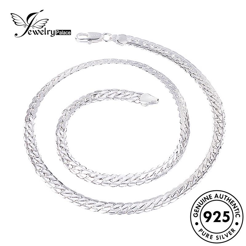 Tempat Perhiasan Wanita925 Perak Simple Sideways Kalung Asli N1077